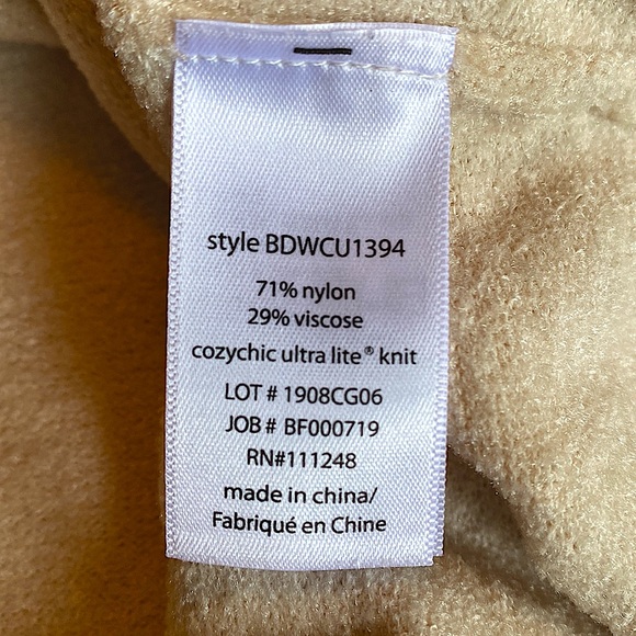 BAREFOOT DREAMS NWT! Cozychic Ultra Lite Tie Front Top Sweater Sand Dune Small - Picture 10 of 11